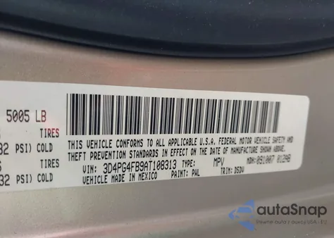 2010 Dodge Journey Se из США, поврежденный, VIN 3D4PG4FB9AT108313